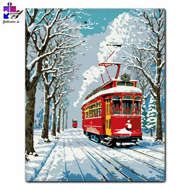 Winterzauber mit Blitzen | Malen nach Zahlen-Zahlmaler.de