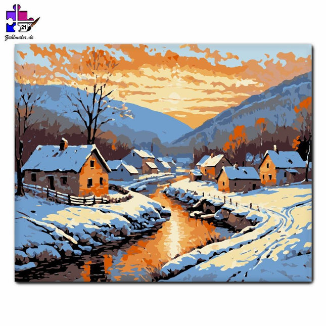 Winterdämmerung Harmonie | Malen nach Zahlen-Zahlmaler.de