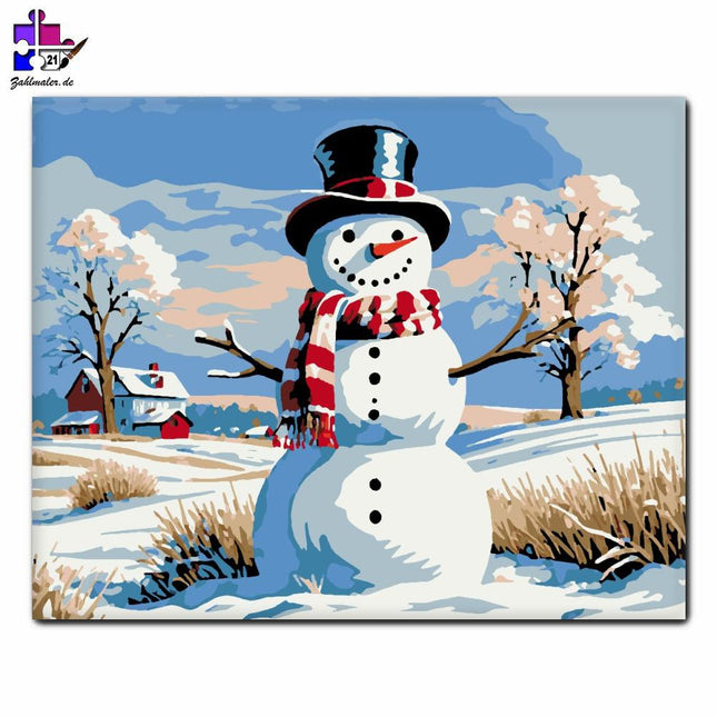 Schneemann Spaß | Malen nach Zahlen-Zahlmaler.de