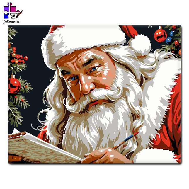 Der Weihnachtsmann-Workshop | Malen nach Zahlen-Zahlmaler.de