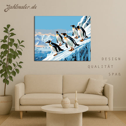 Pinguine im Eispalast | Malen nach Zahlen-Zahlmaler.de