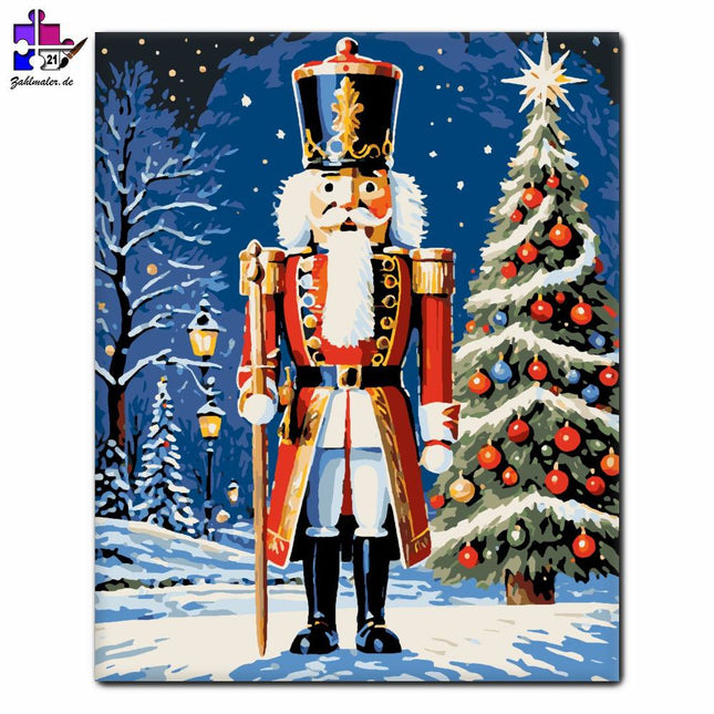 Bezaubernder Winter-Nussknacker | Malen nach Zahlen-Zahlmaler.de