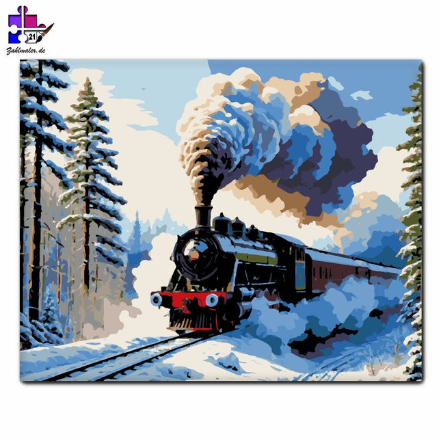 Winter-Express-Reise | Malen nach Zahlen-Zahlmaler.de