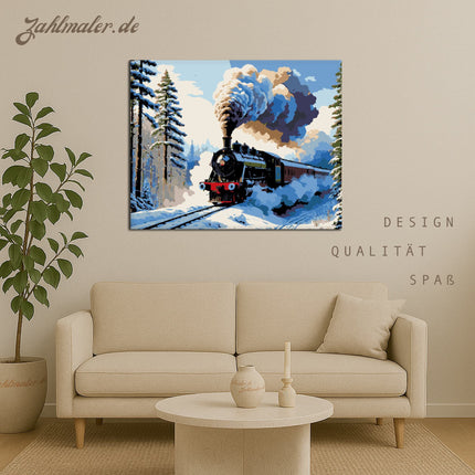 Winter-Express-Reise | Malen nach Zahlen-Zahlmaler.de