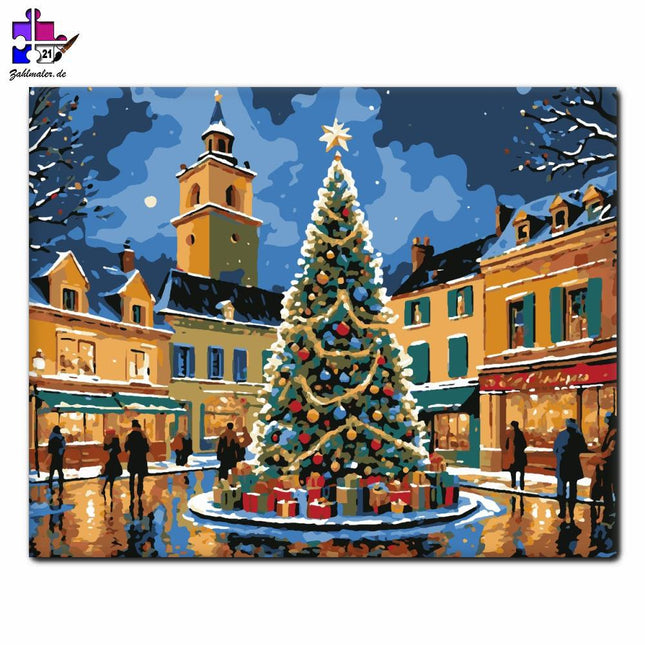 Magischer Wintermarkt | Malen nach Zahlen-Zahlmaler.de