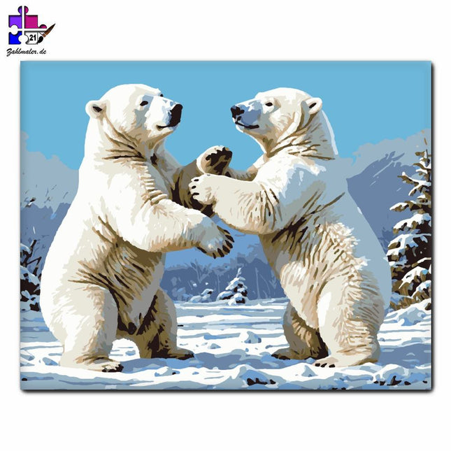 Tanz der Eisbären | Malen nach Zahlen-Zahlmaler.de