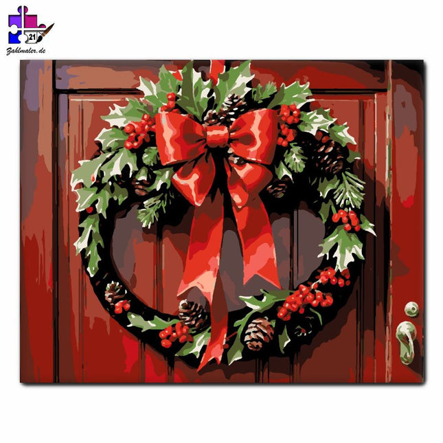 Festliche Türdekoration Harmonie | Malen nach Zahlen-Zahlmaler.de