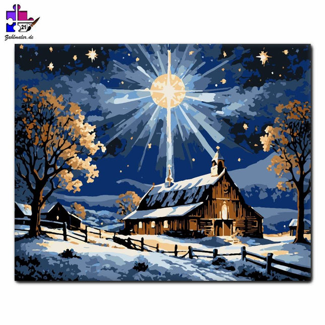 Glänzender Winterfriedhof | Malen nach Zahlen-Zahlmaler.de