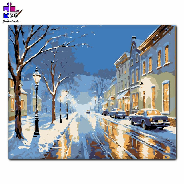 Winterspaziergang in der Stille | Malen nach Zahlen-Zahlmaler.de