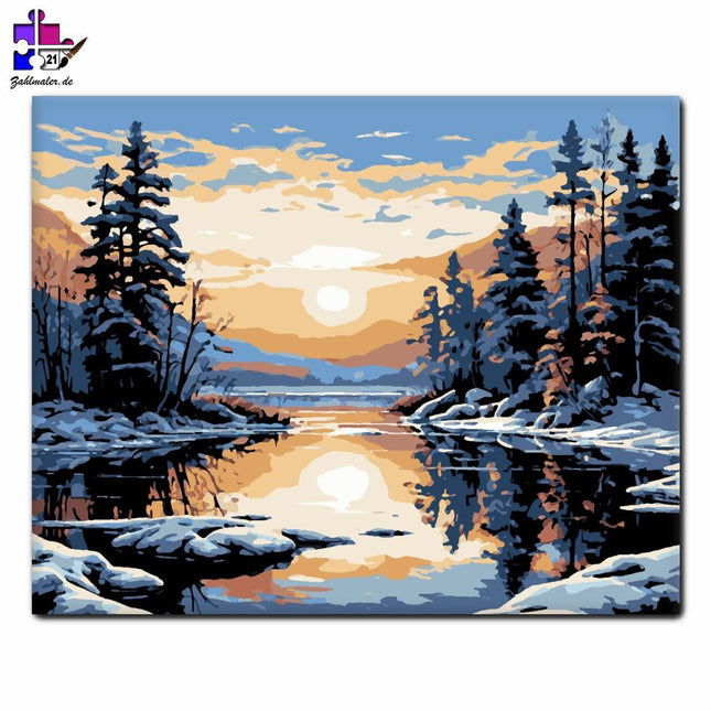 Wintersonnenuntergang | Malen nach Zahlen-Zahlmaler.de