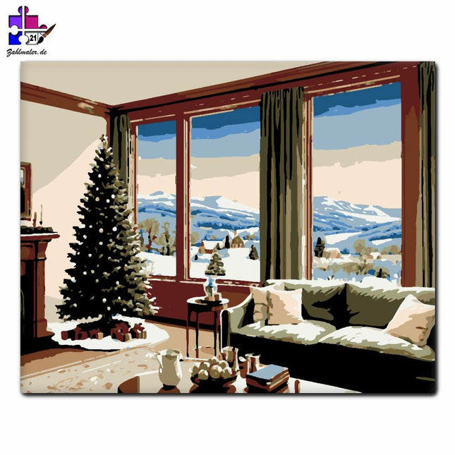 Gemütliches festliches Zuhause | Malen nach Zahlen-Zahlmaler.de