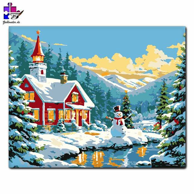 Die winterliche Festtagsstimmung | Malen nach Zahlen-Zahlmaler.de