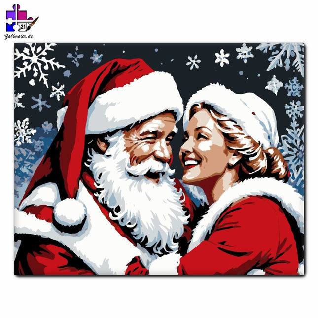 Winterliche Harmonie der Umarmung | Malen nach Zahlen-Zahlmaler.de