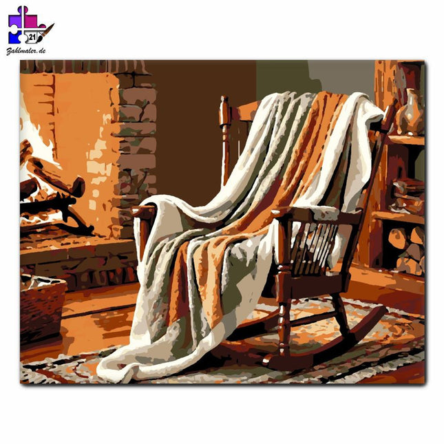 Wärme neben dem Kamin | Malen nach Zahlen-Zahlmaler.de