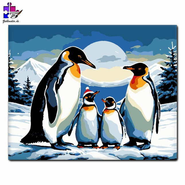 Begegnung mit dem arktischen Pinguin | Malen nach Zahlen-Zahlmaler.de