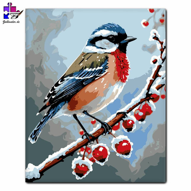 Winter Vogelgesang Harmonie | Malen nach Zahlen-Zahlmaler.de