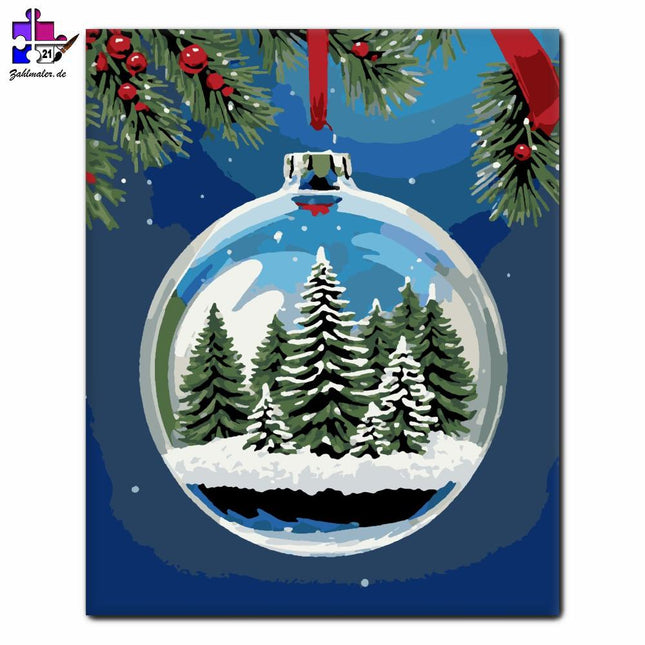 Winterlich glitzernder Wald | Malen nach Zahlen-Zahlmaler.de