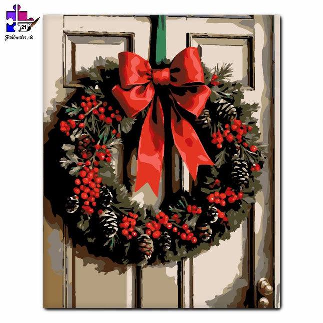 Festlicher Kranz Harmonie | Malen nach Zahlen-Zahlmaler.de