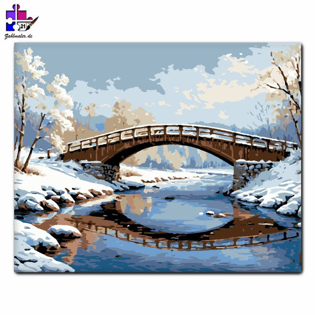 Das Schweigen der Winterbrücke | Malen nach Zahlen-Zahlmaler.de