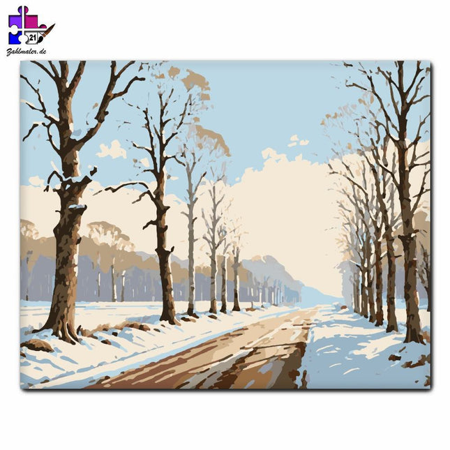 Die Stille der Winterbäume | Malen nach Zahlen-Zahlmaler.de