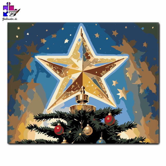 Sternenhaftes Festtagsglühen | Malen nach Zahlen-Zahlmaler.de