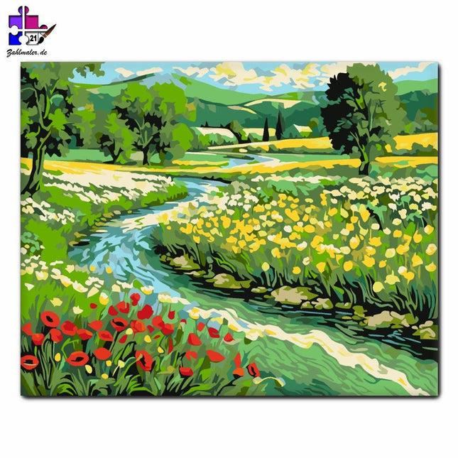 Harmonie des blühenden Strohs | Malen nach Zahlen-Zahlmaler.de