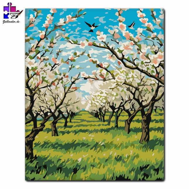 Tunnel für blühende Obstbäume | Malen nach Zahlen-Zahlmaler.de