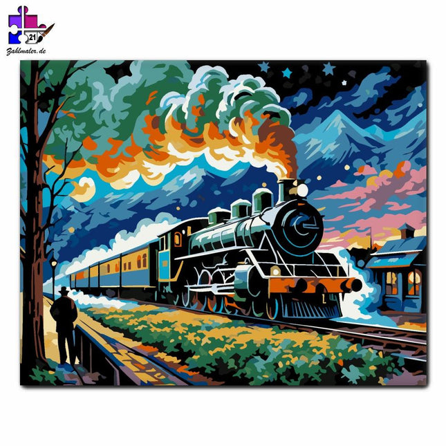 Nachtzug Pendel | Malen nach Zahlen-Zahlmaler.de