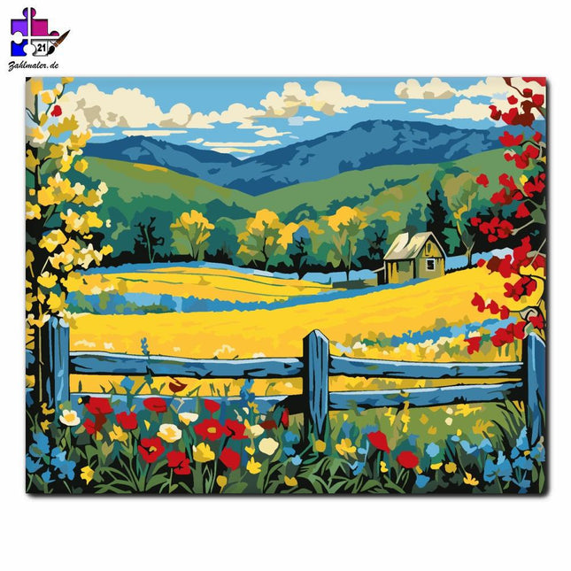 Harmonie der Frühlingslandschaft | Malen nach Zahlen-Zahlmaler.de