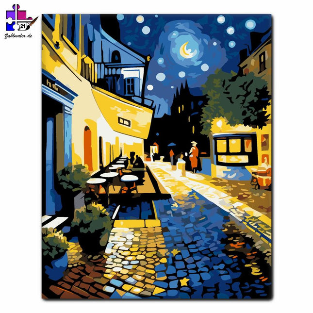 Nacht-Terrassen-Atmosphäre | Malen nach Zahlen-Zahlmaler.de