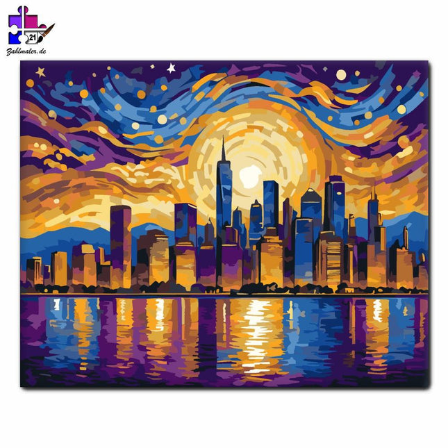 Harmonie der Lichter der Stadt | Malen nach Zahlen-Zahlmaler.de