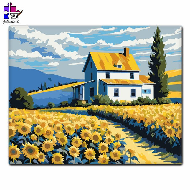 Tanz der Sonnenblumen | Malen nach Zahlen-Zahlmaler.de