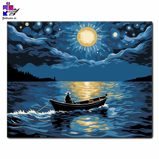 Rudern bei Sternenlicht | Malen nach Zahlen-Zahlmaler.de