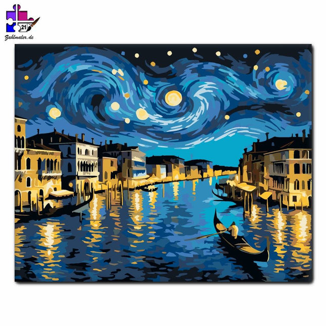 Venedig bei Nacht | Malen nach Zahlen-Zahlmaler.de