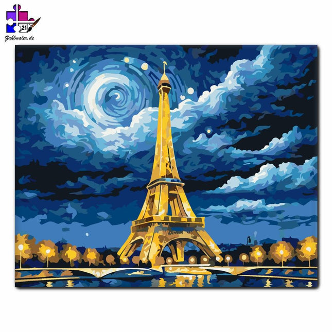 Nacht Turm Lichter | Malen nach Zahlen-Zahlmaler.de