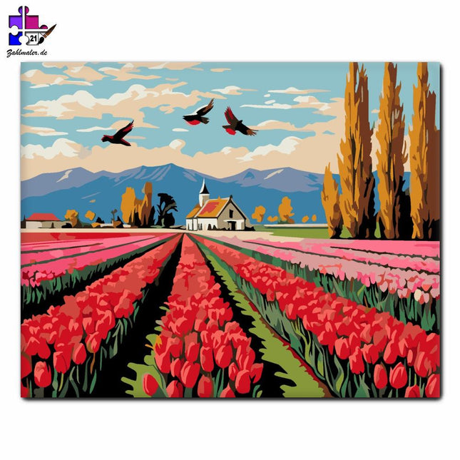 Tanz der Tulpen | Malen nach Zahlen-Zahlmaler.de