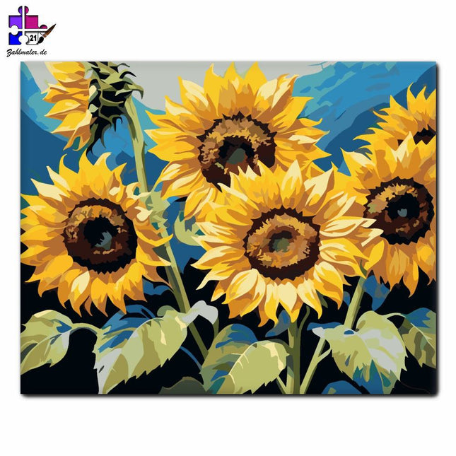 Sonnenblume Reflexion | Malen nach Zahlen-Zahlmaler.de