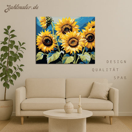 Sonnenblume Reflexion | Malen nach Zahlen-Zahlmaler.de