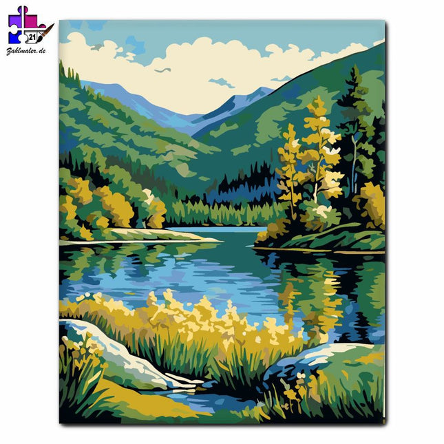 Bergseen der Stille | Malen nach Zahlen-Zahlmaler.de