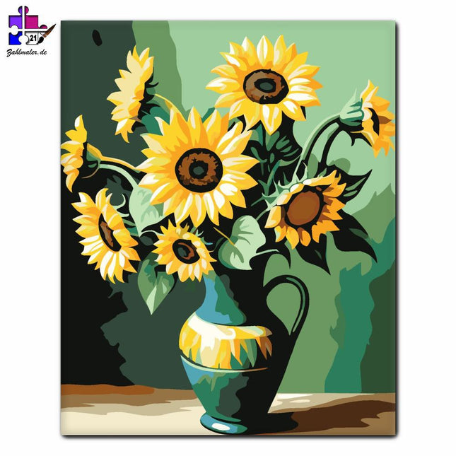 Sonnenblume leuchten | Malen nach Zahlen-Zahlmaler.de