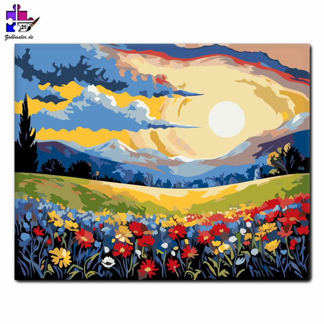 Bergblumen Feuer | Malen nach Zahlen-Zahlmaler.de