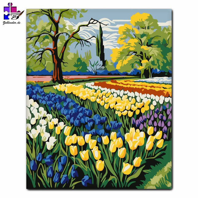 Frühlingstulpen-Symphonie | Malen nach Zahlen-Zahlmaler.de