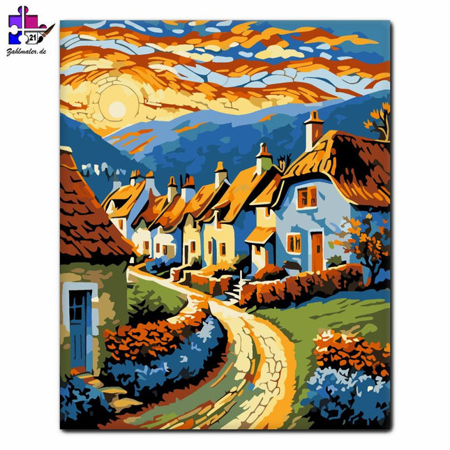 Harmonie des Sunshine Village | Malen nach Zahlen-Zahlmaler.de