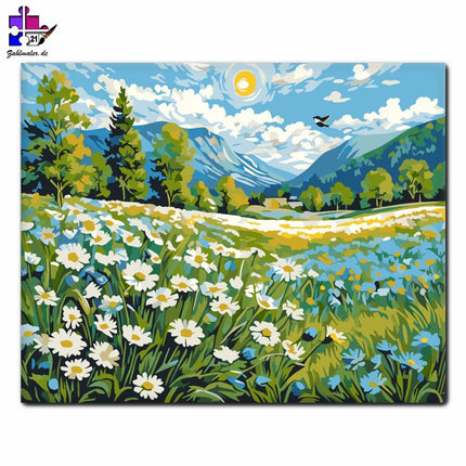 Alpenblumenfelder Harmonie | Malen nach Zahlen-Zahlmaler.de