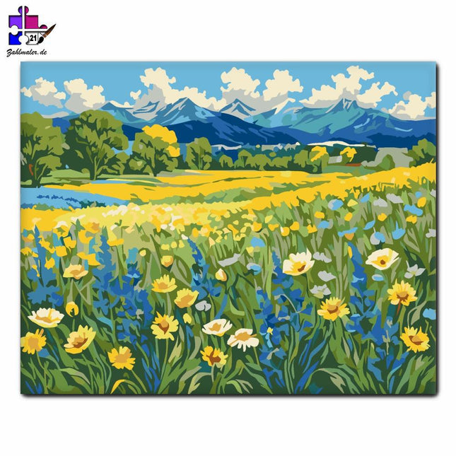 Blumengarten der Berge | Malen nach Zahlen-Zahlmaler.de
