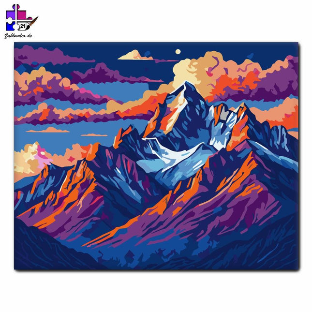 Feurige Vision der Berge | Malen nach Zahlen-Zahlmaler.de