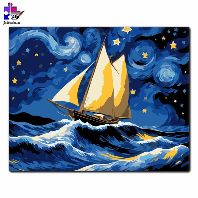 Sternennacht-Kreuzfahrt | Malen nach Zahlen-Zahlmaler.de