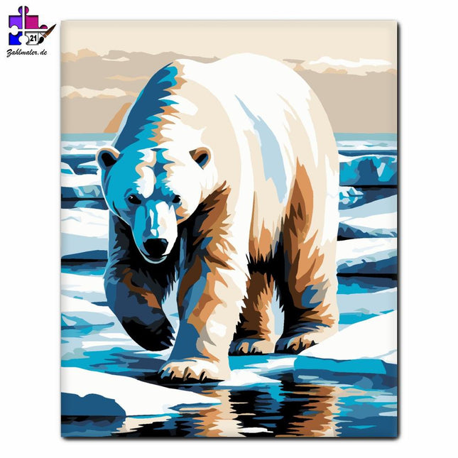 Eisbär in der Arktis | Malen nach Zahlen-Zahlmaler.de