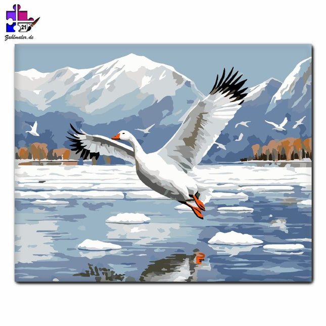 Hóliba über dem gefrorenen See | Malen nach Zahlen-Zahlmaler.de