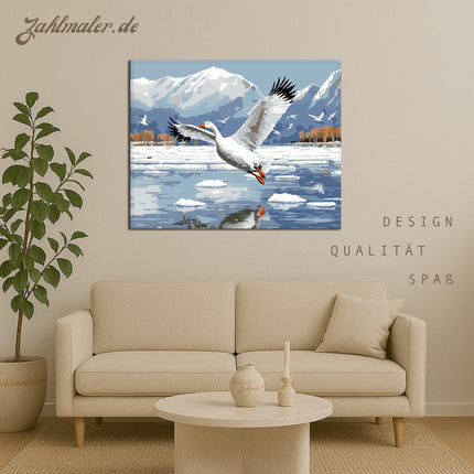 Hóliba über dem gefrorenen See | Malen nach Zahlen-Zahlmaler.de